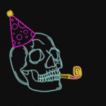 Celebrating skull .gif